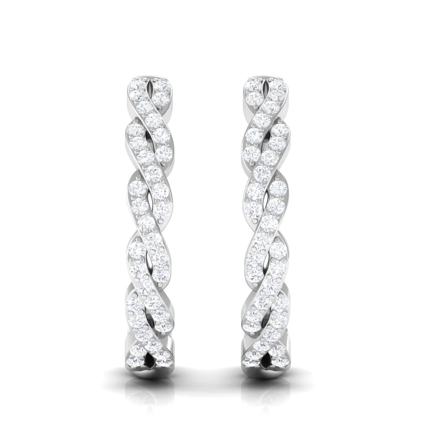Natural Diamond Infinity Hoop Earrings with Authenticity Certificate