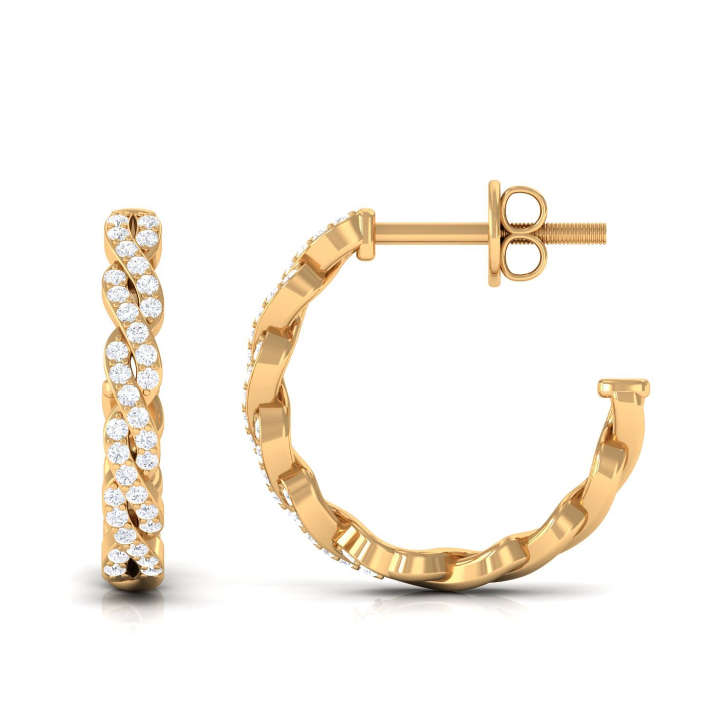 Natural Diamond Infinity Hoop Earrings with Authenticity Certificate