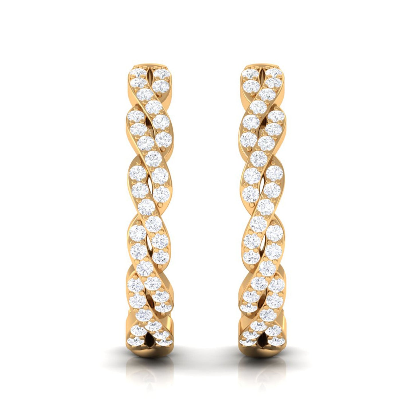 Natural Diamond Infinity Hoop Earrings with Authenticity Certificate