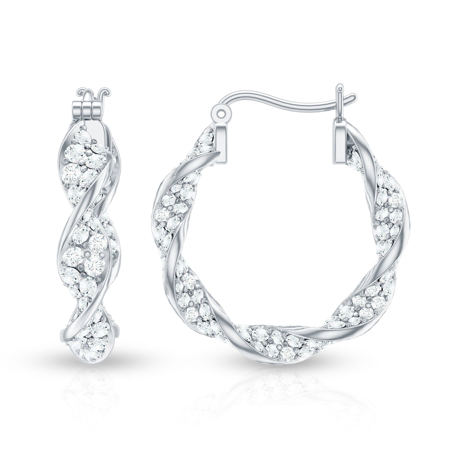 Certified Moissanite Big Hoop Earrings for Her