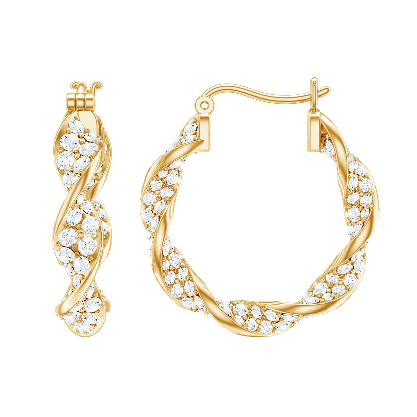Certified Moissanite Big Hoop Earrings for Her