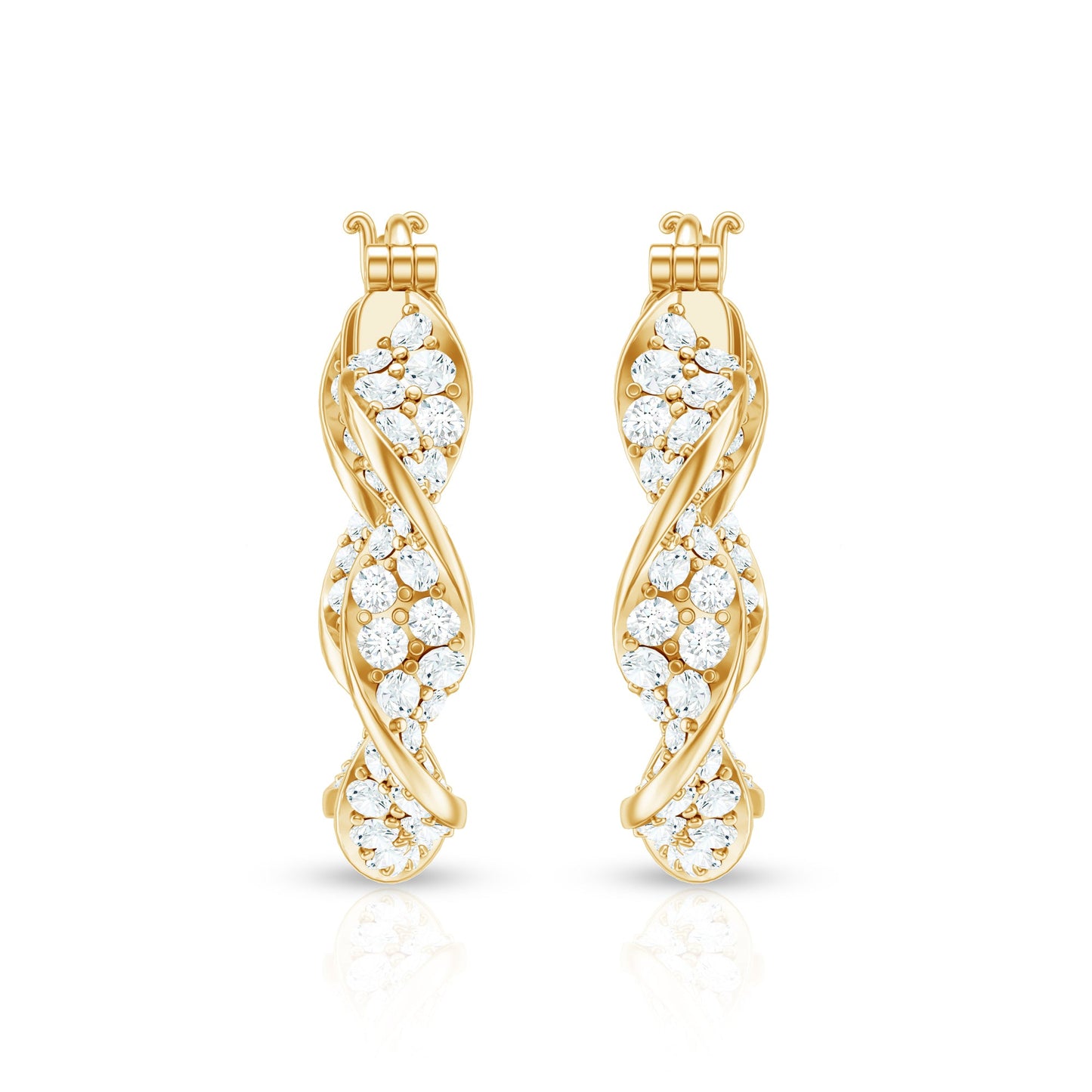 Certified Moissanite Big Hoop Earrings for Her