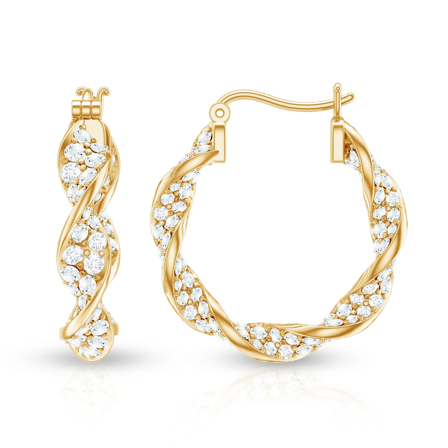Certified Moissanite Big Hoop Earrings for Her