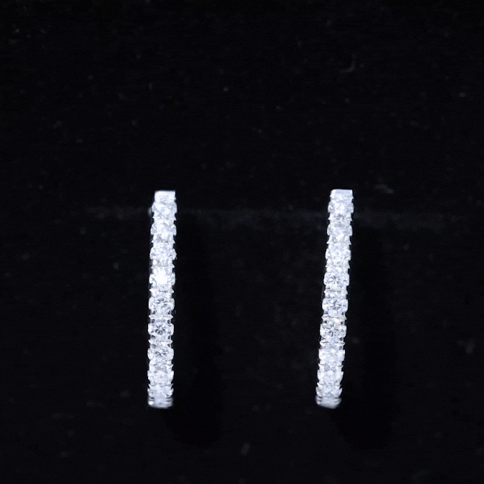 Certified Moissanite Hoop Earrings For Women