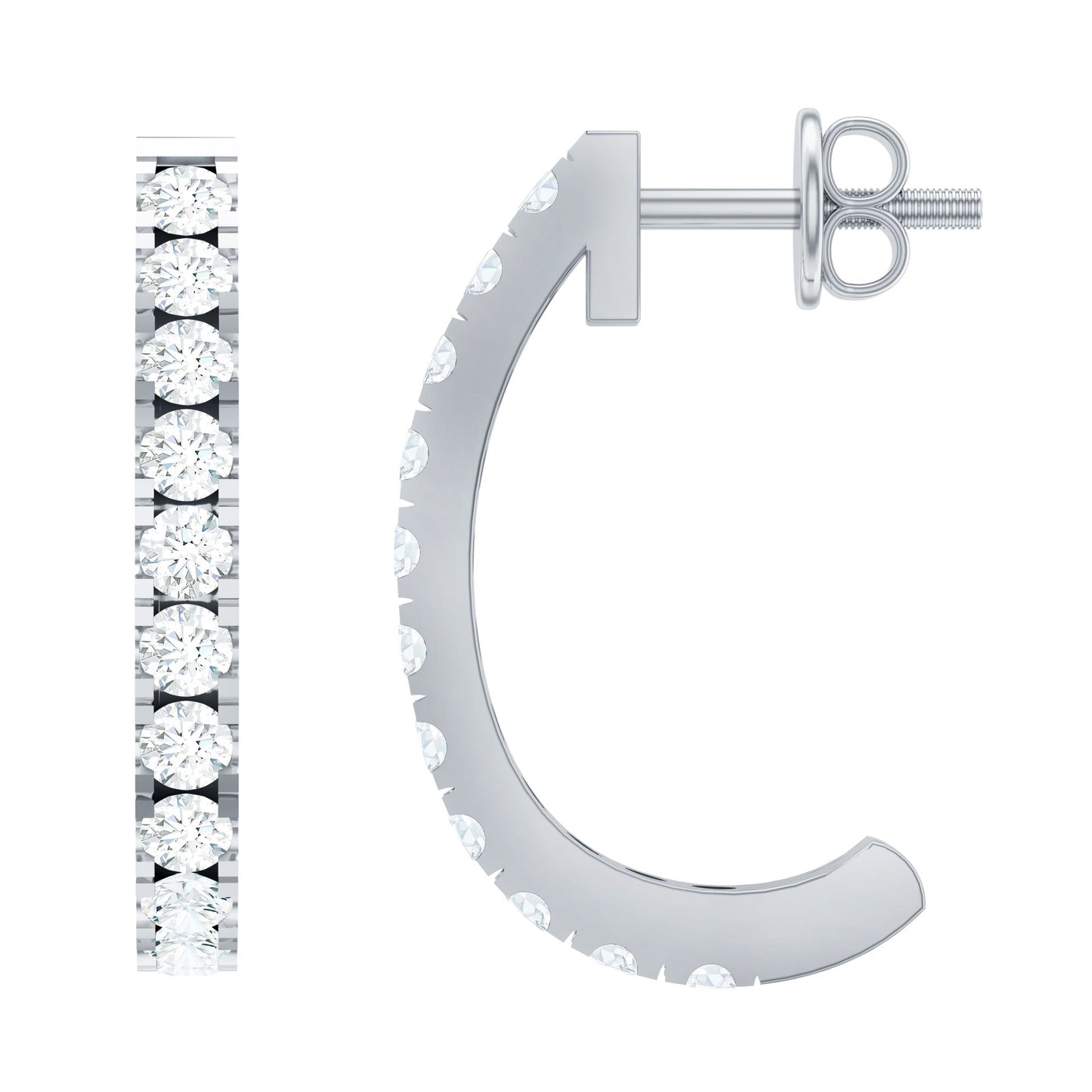 Certified Moissanite Hoop Earrings For Women