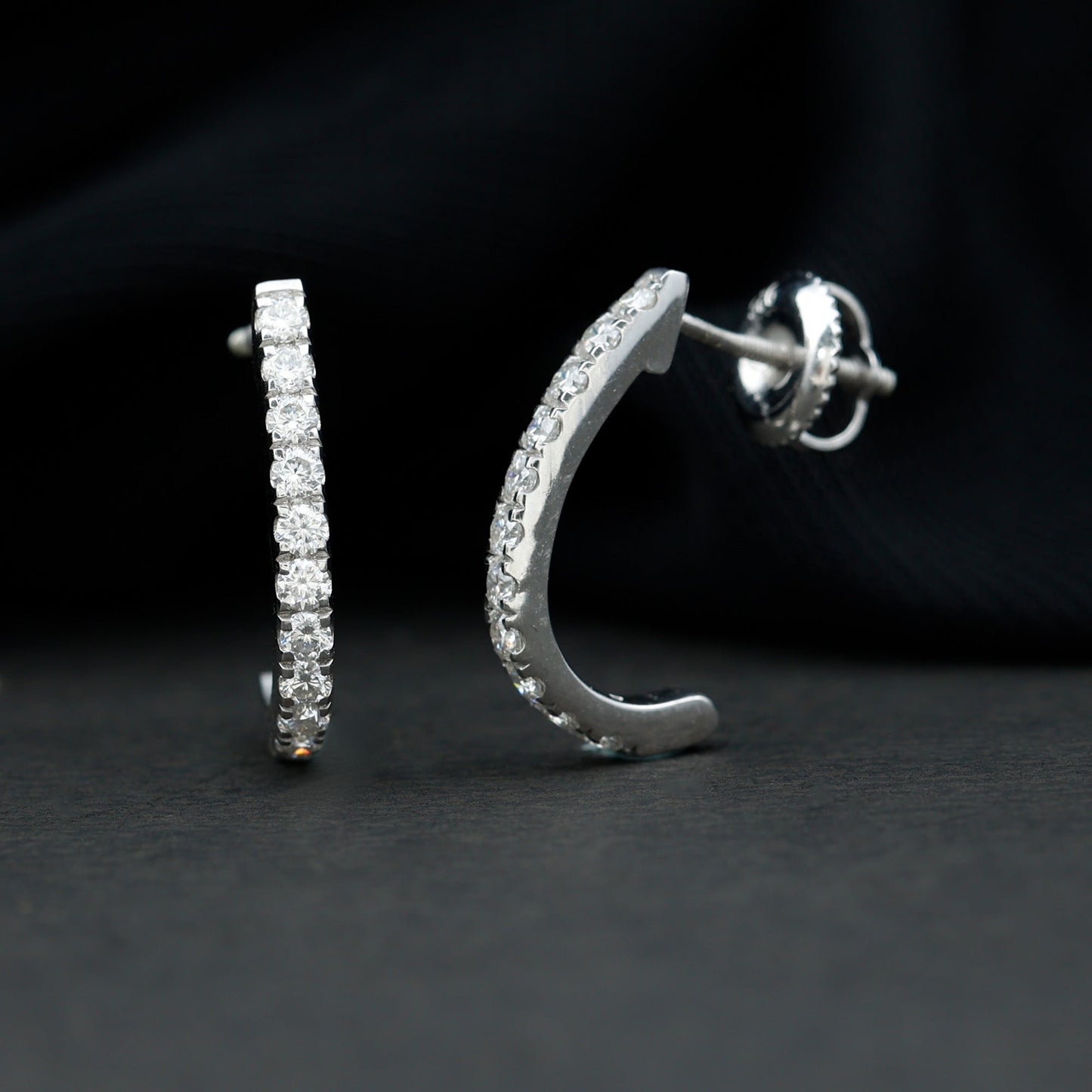 Certified Moissanite Hoop Earrings For Women