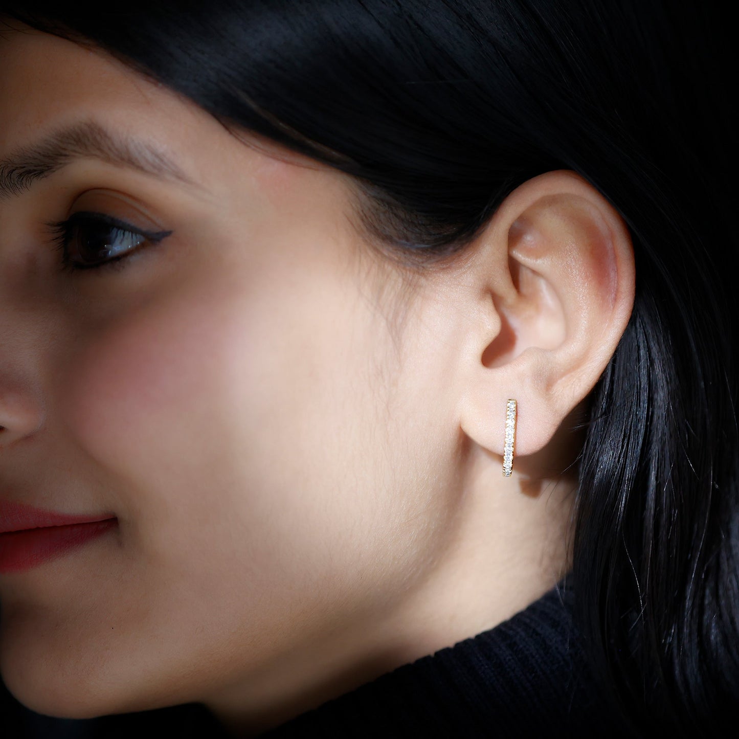 Certified Moissanite Hoop Earrings For Women