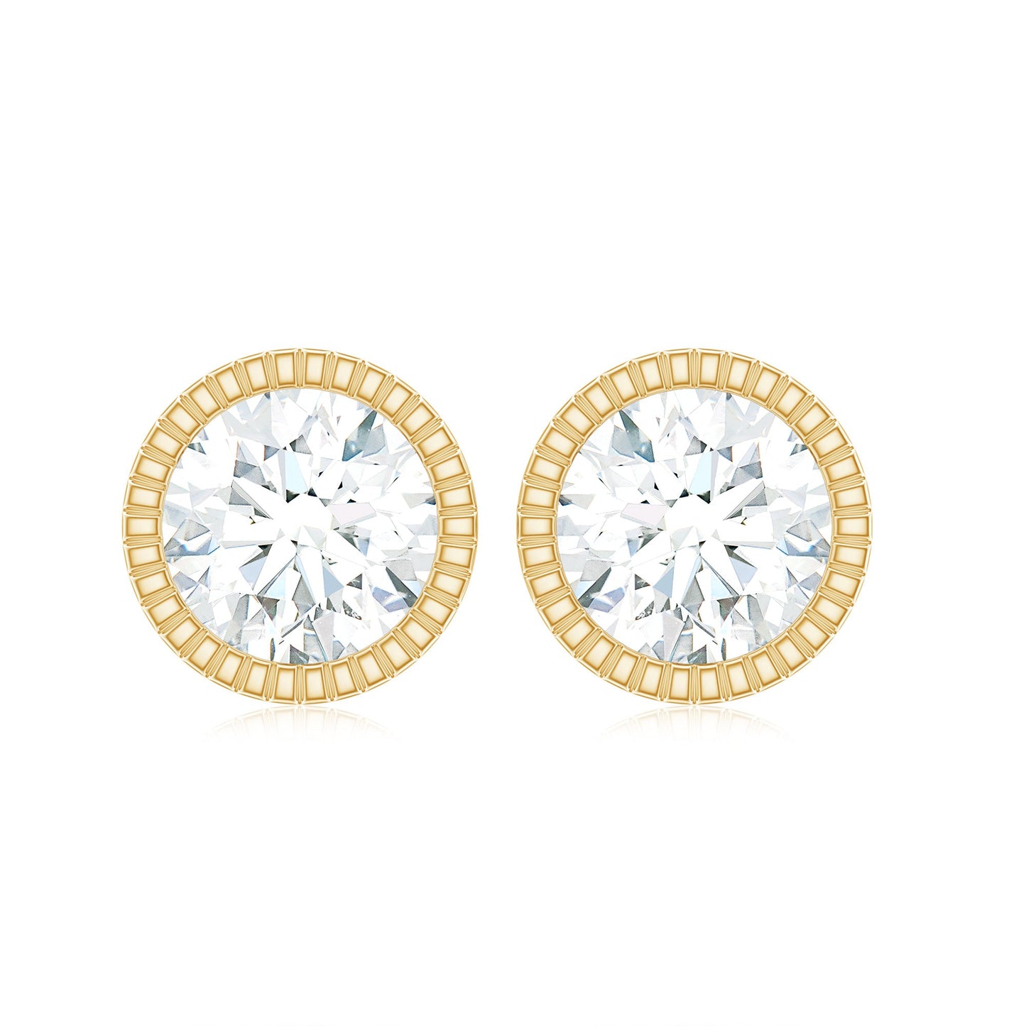 Minimalist Moissanite Stud Earrings in Martini Setting