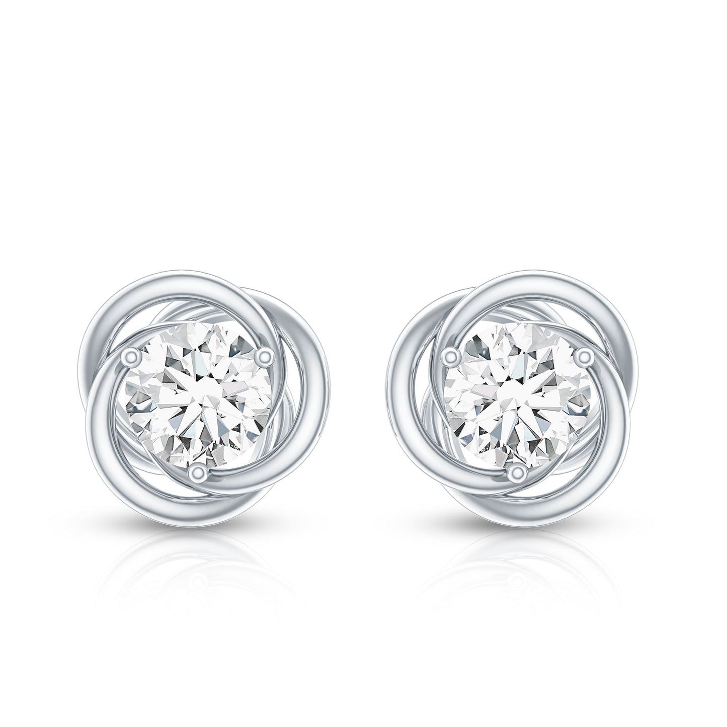 Certified Moissanite Swirl Stud Earrings
