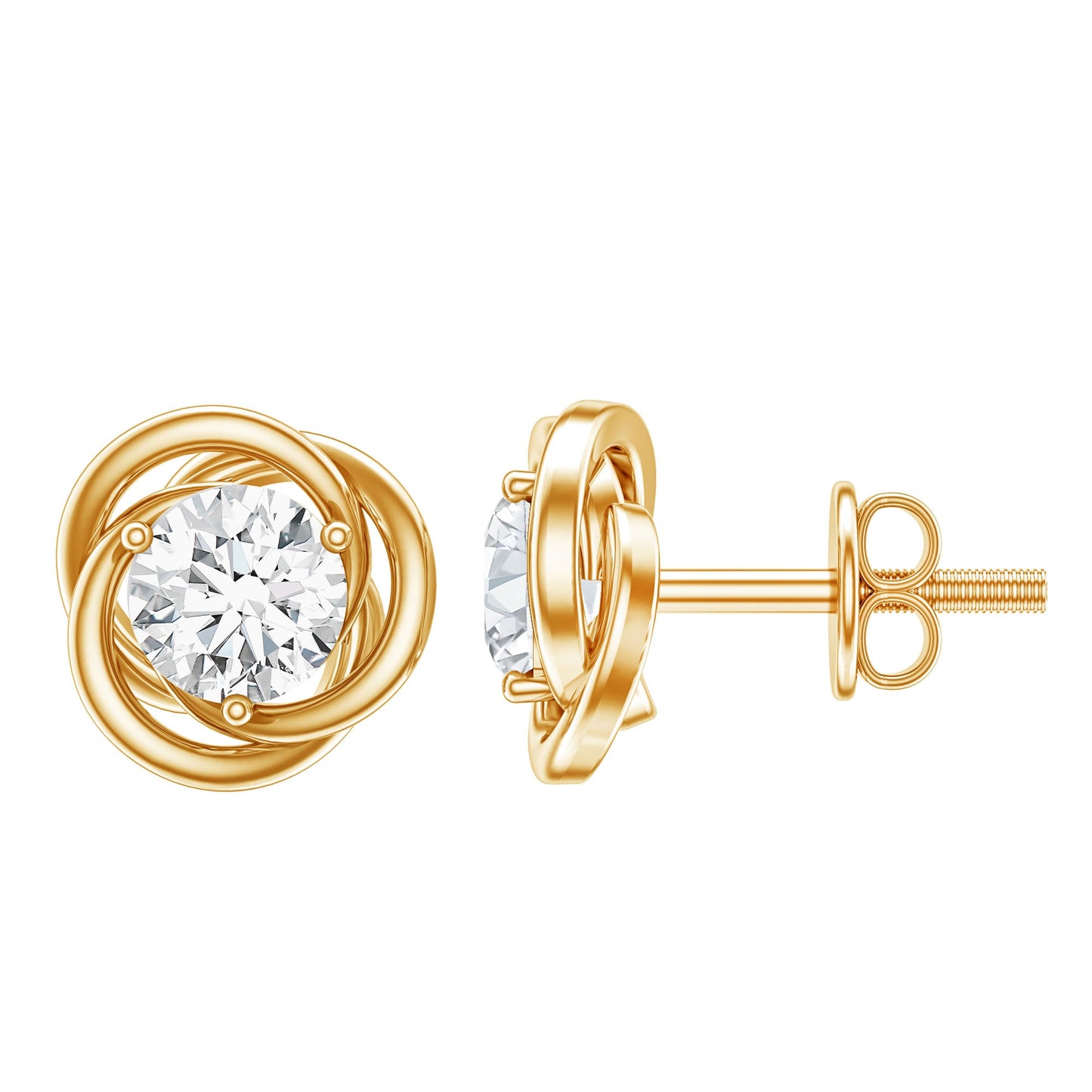 Certified Moissanite Swirl Stud Earrings