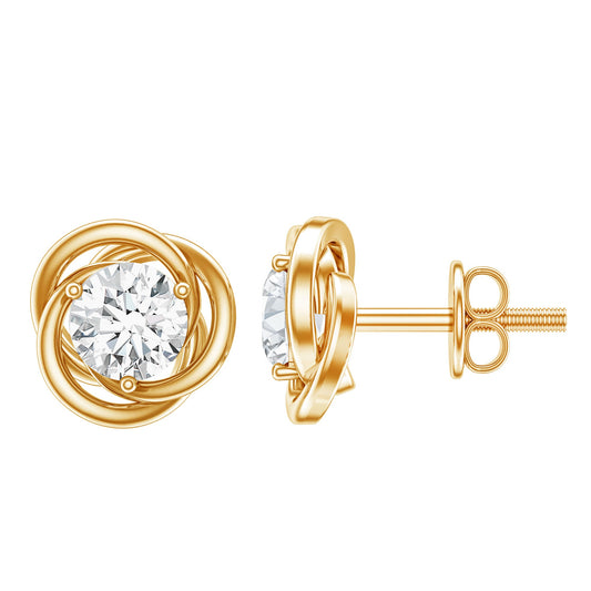 Certified Moissanite Swirl Stud Earrings