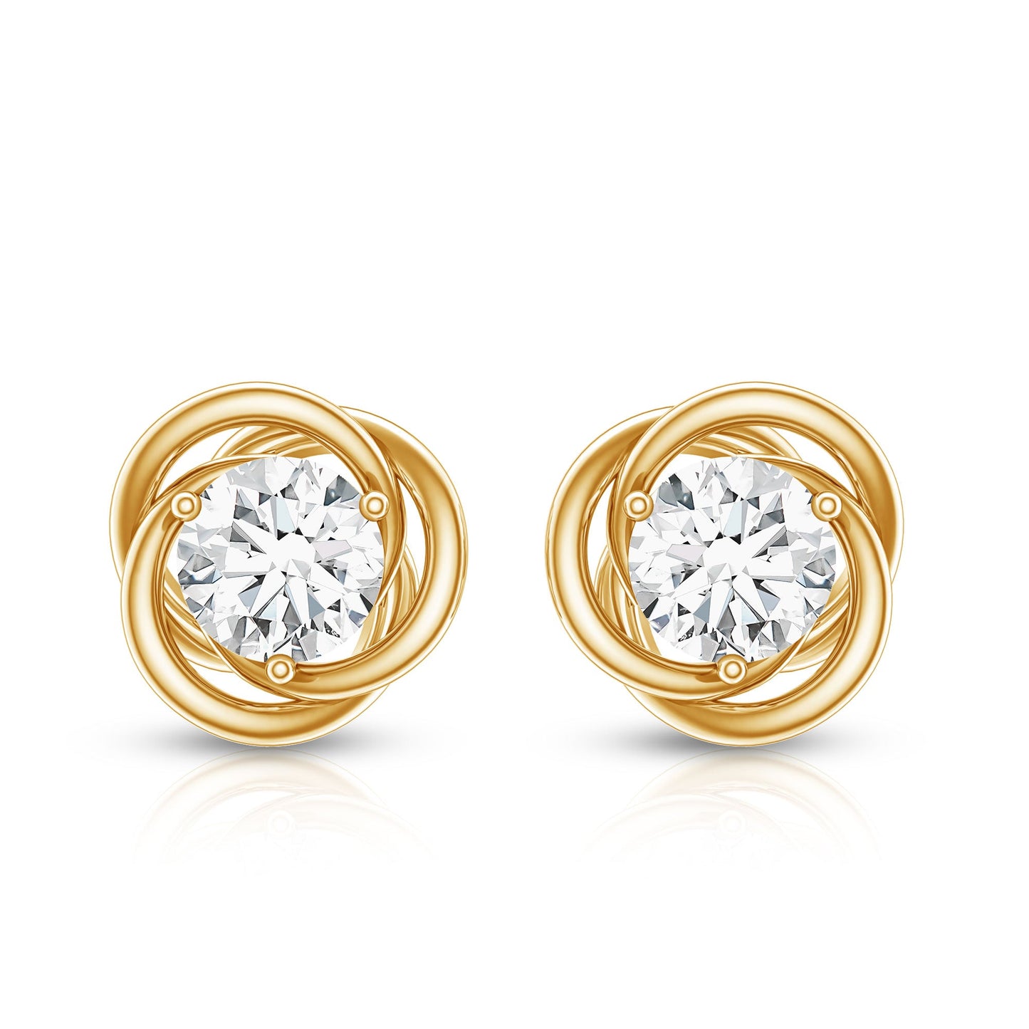 Certified Moissanite Swirl Stud Earrings