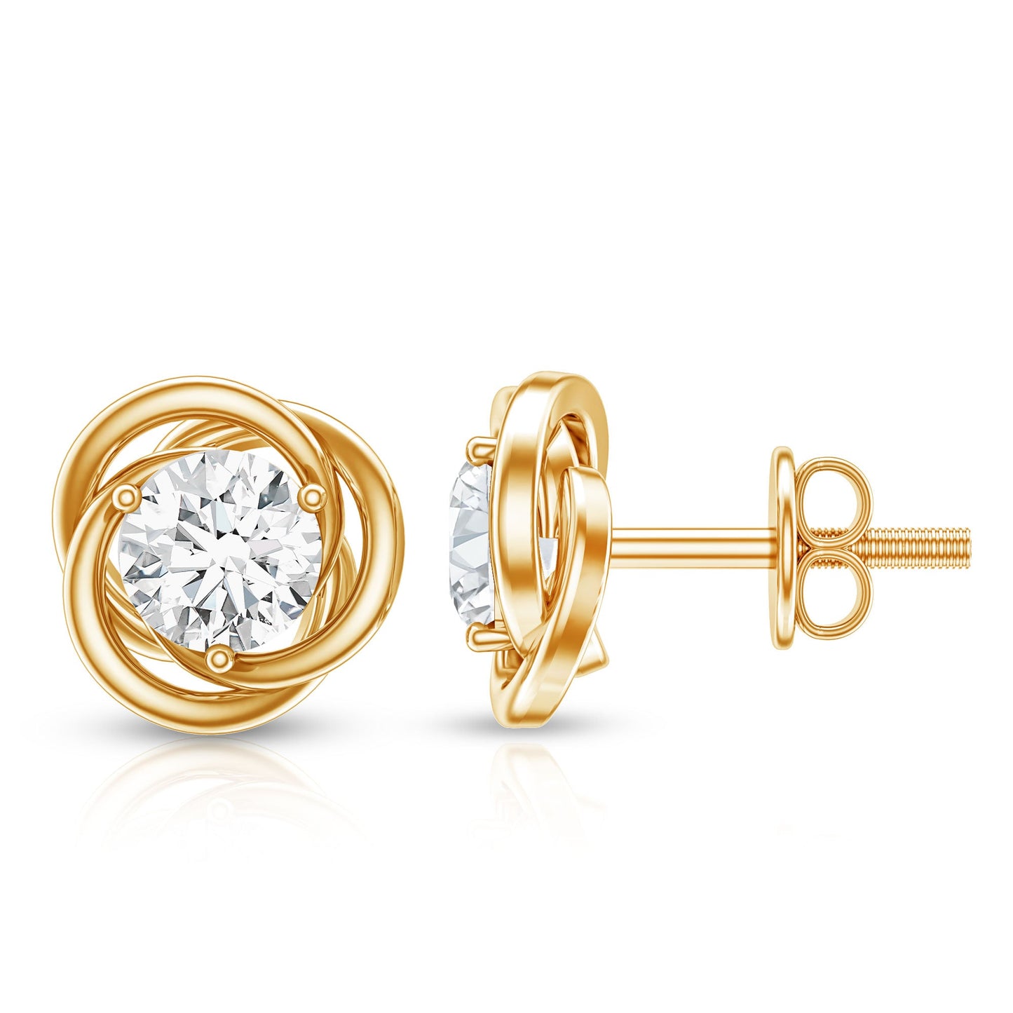 Certified Moissanite Swirl Stud Earrings