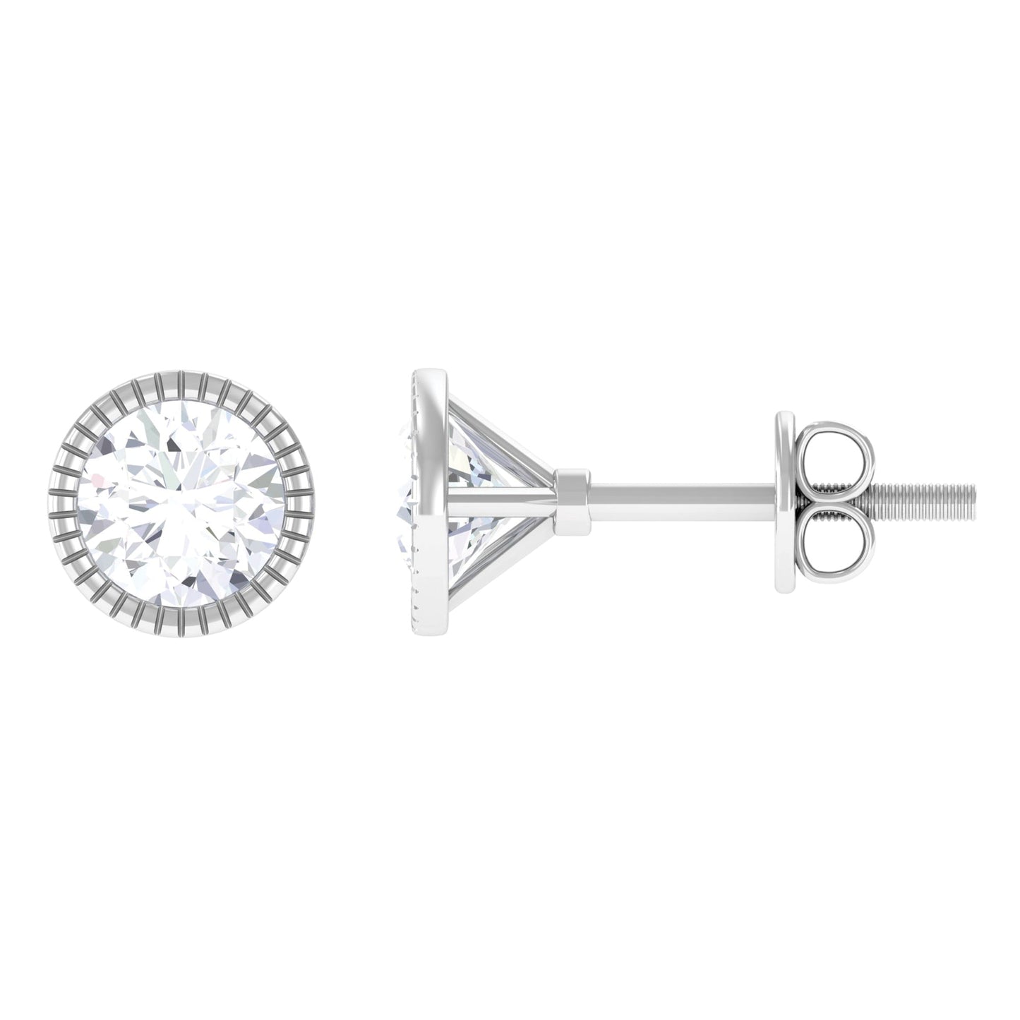 1 CT Moissanite Martini Stud Earrings for Women