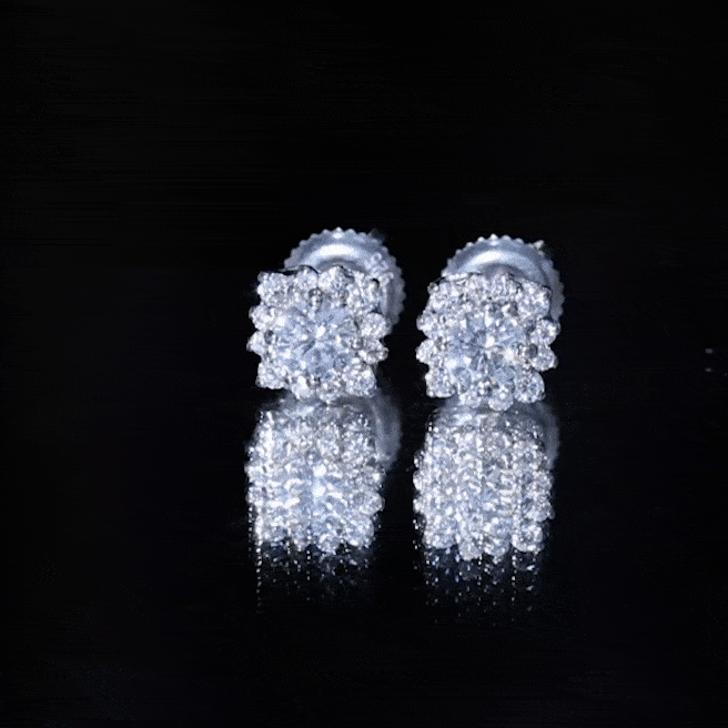 Classic Moissanite Stud Earrings with Halo