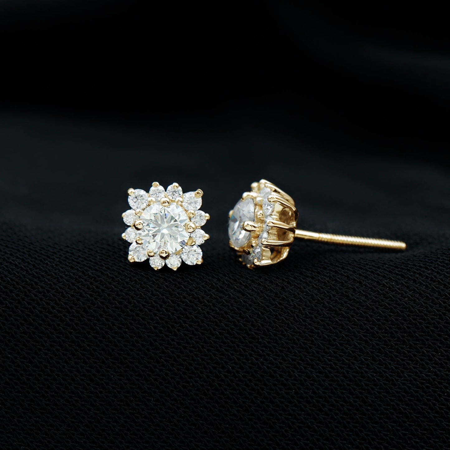Classic Moissanite Stud Earrings with Halo