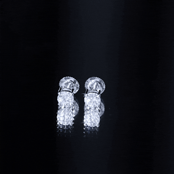 1 Carat Round Moissanite Solitaire Screw Back Stud Earrings