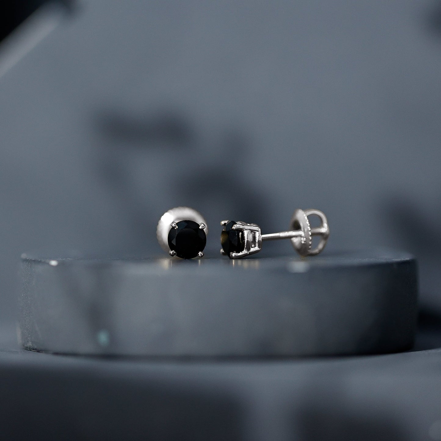 Natural Black Onyx Stud Earrings for Everyday