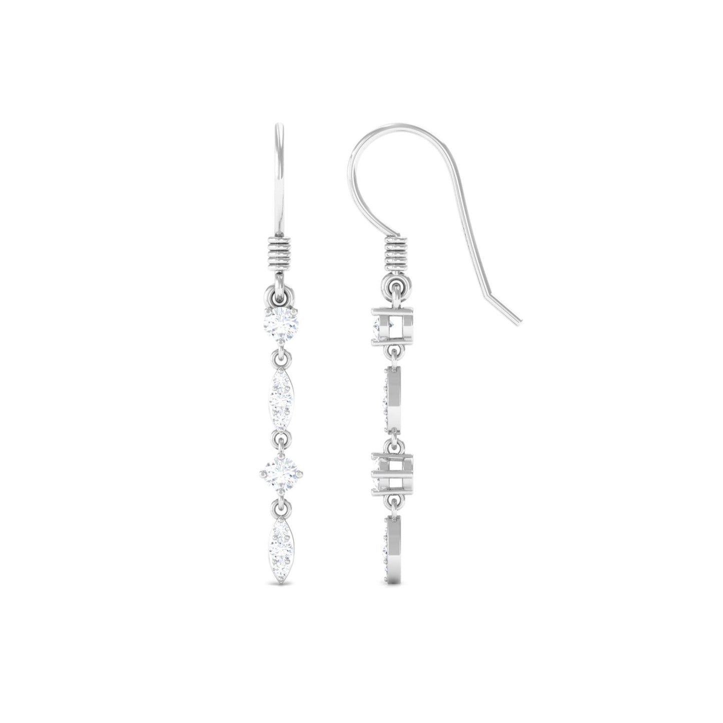 Natural Diamond Dangle Earrings for Women