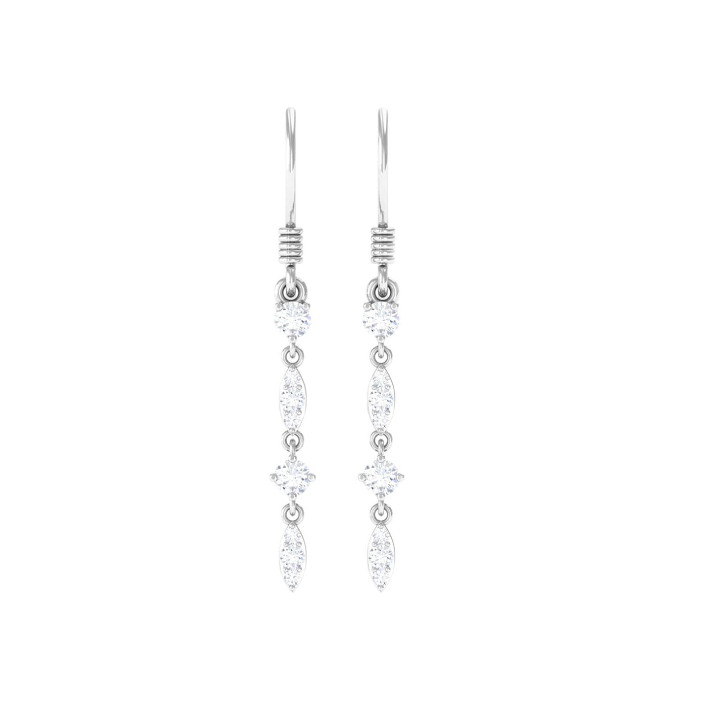 Natural Diamond Dangle Earrings for Women