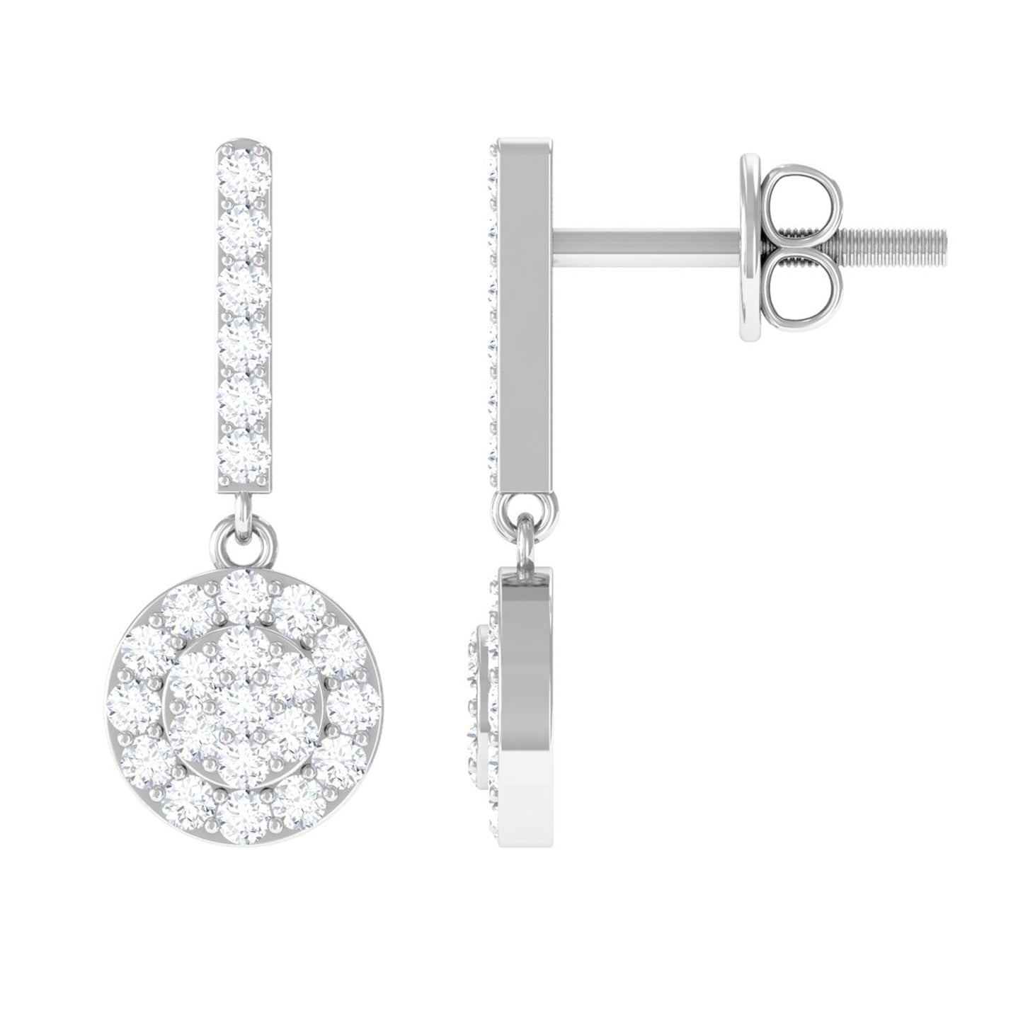 Real Diamond Dangle Earrings for Women