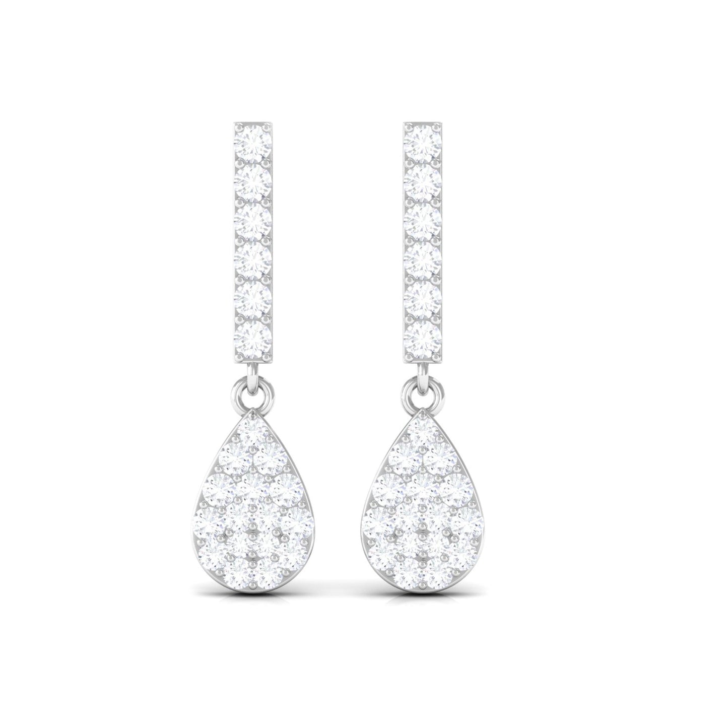 Round Diamond Dangle Drop Earrings for Women