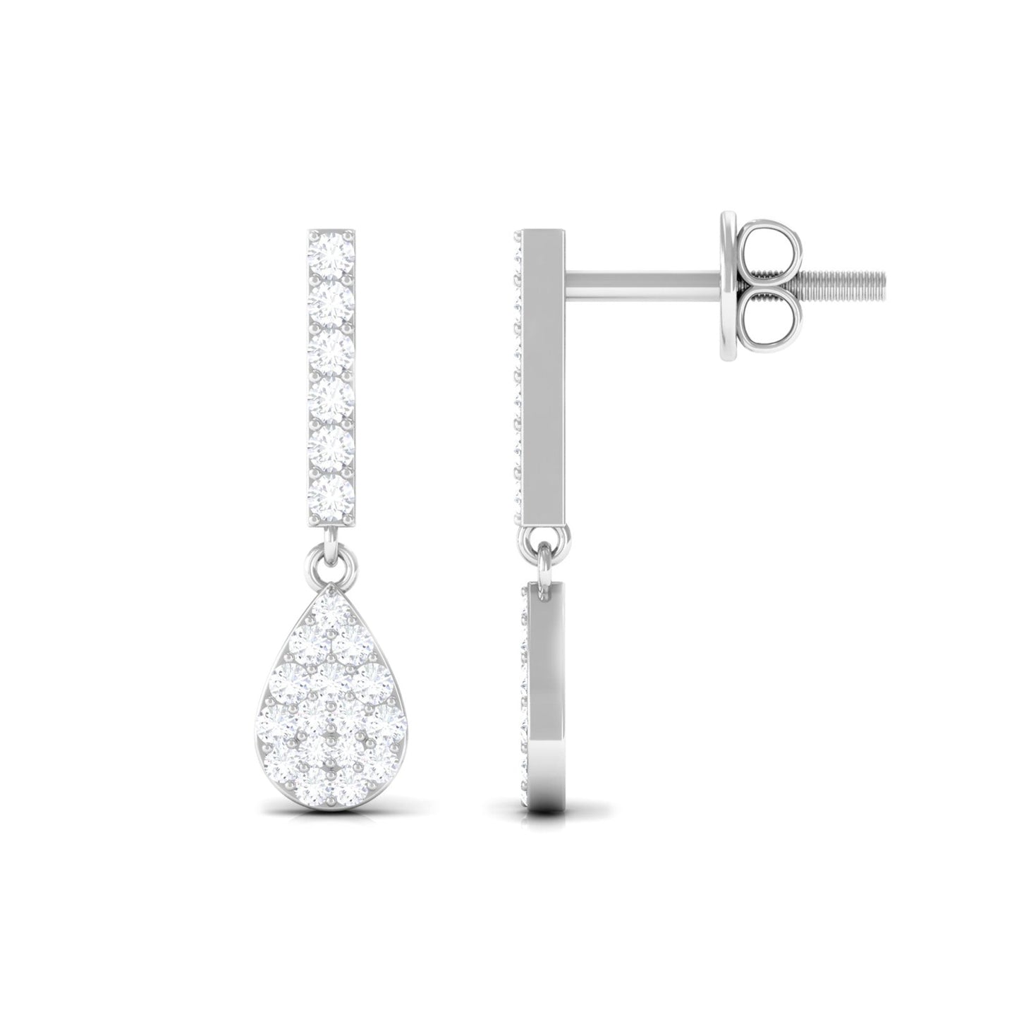Round Diamond Dangle Drop Earrings for Women