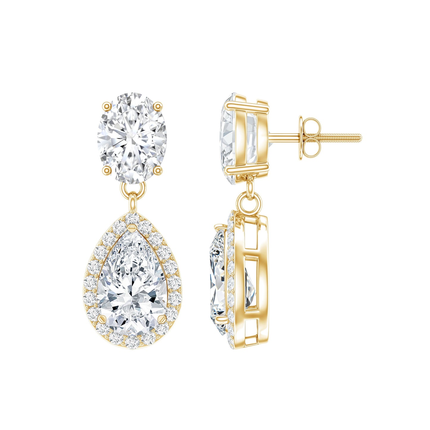 Certified Moissanite Teardrop Bridal Earrings