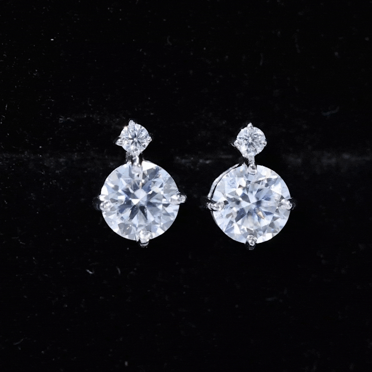 Simple Round Moissanite Stud Earrings