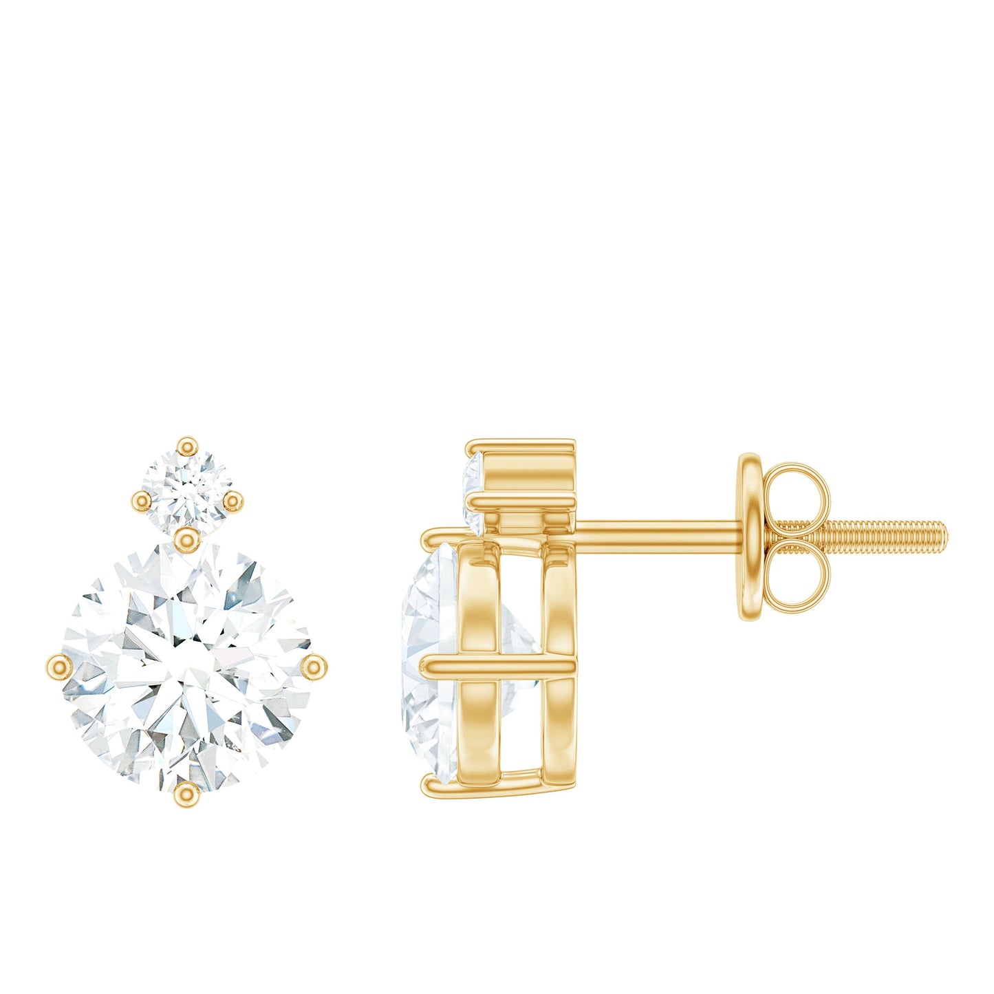 Simple Round Moissanite Stud Earrings