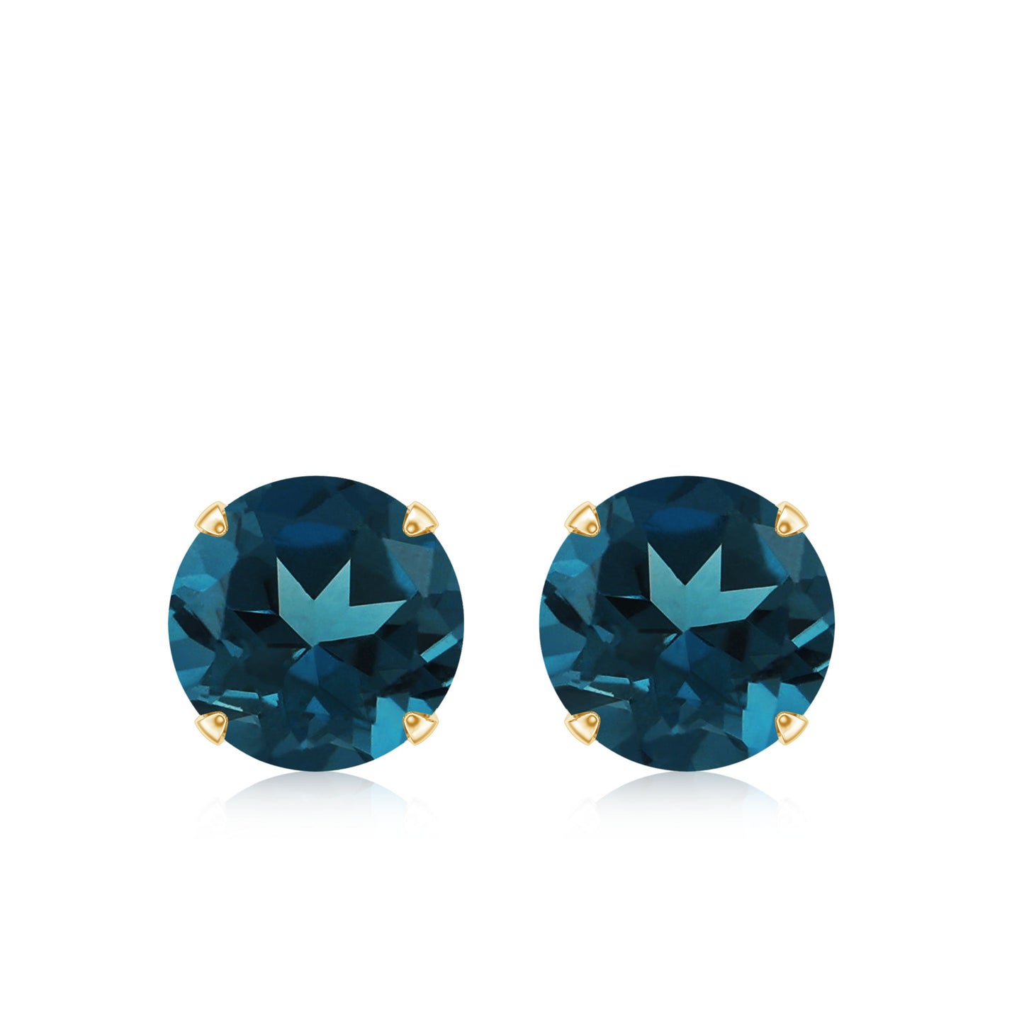Solitaire 4 Carat London Blue Topaz Stud Earrings with Screw Backs