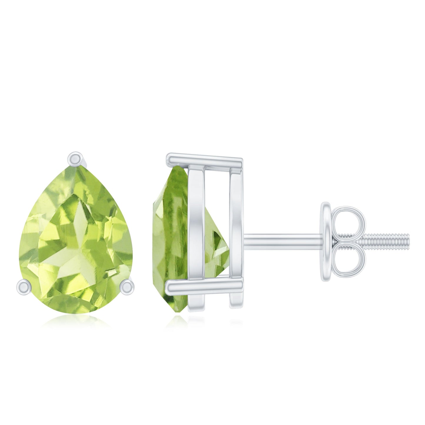 Natural Pear Shape 2 Carat Peridot August Birthstone Earrings