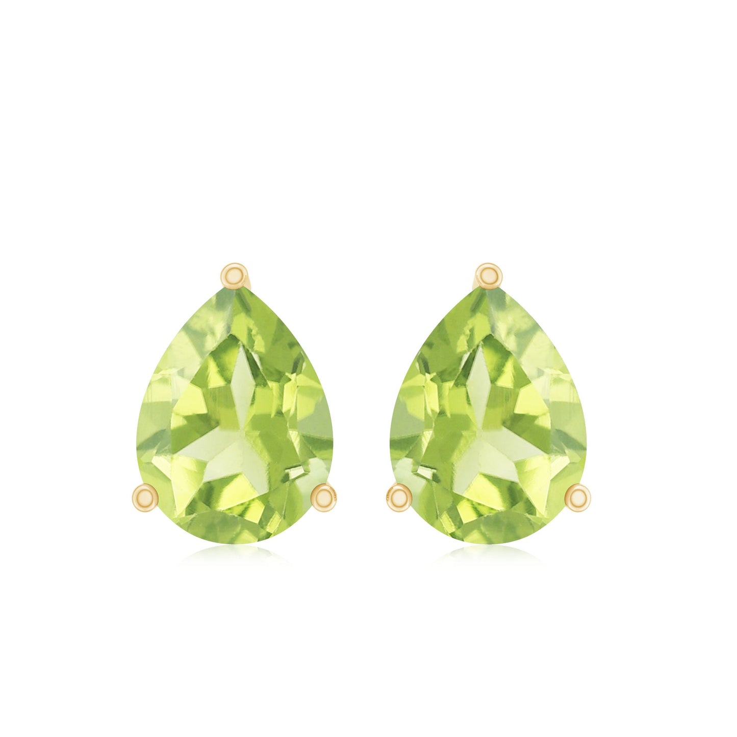 Natural Pear Shape 2 Carat Peridot August Birthstone Earrings