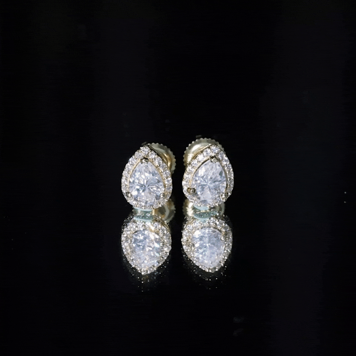 1.5 Carat Classic Moissanite Teardrop Stud Earrings with Halo