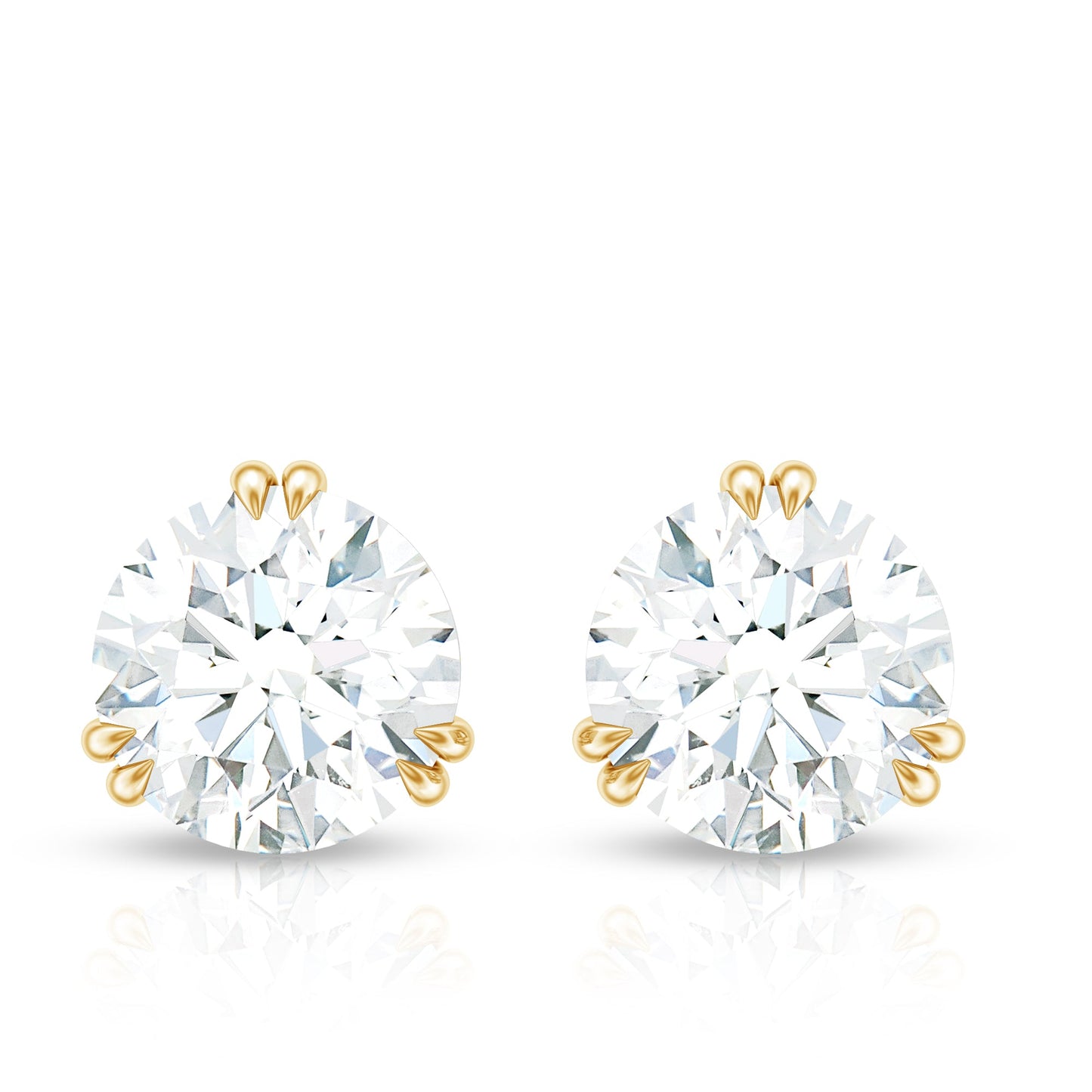 2.73 Carat Round Shape Moissanite Solitaire Stud Earrings