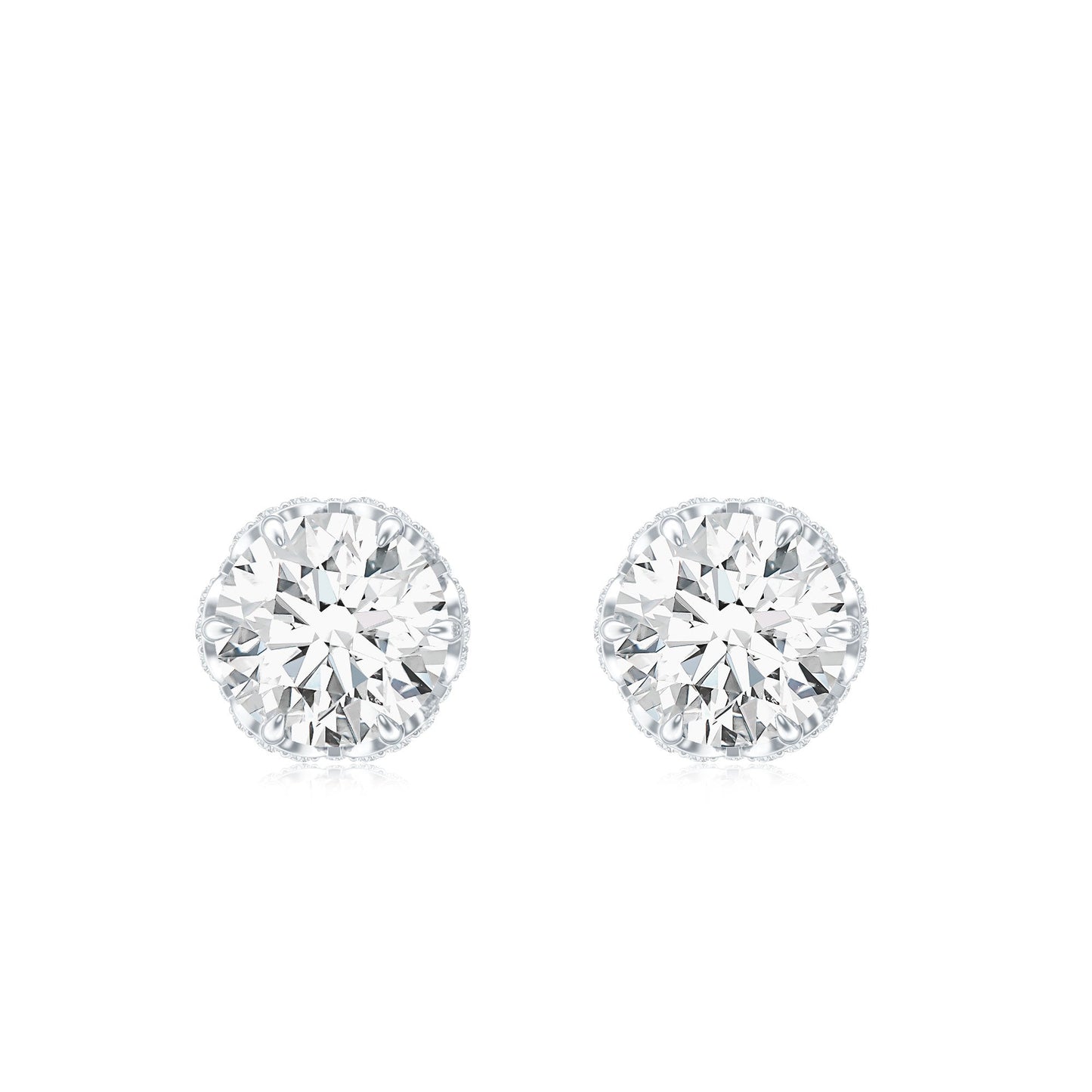 Designer 1 Carat Moissanite Stud Earrings with Screw Back