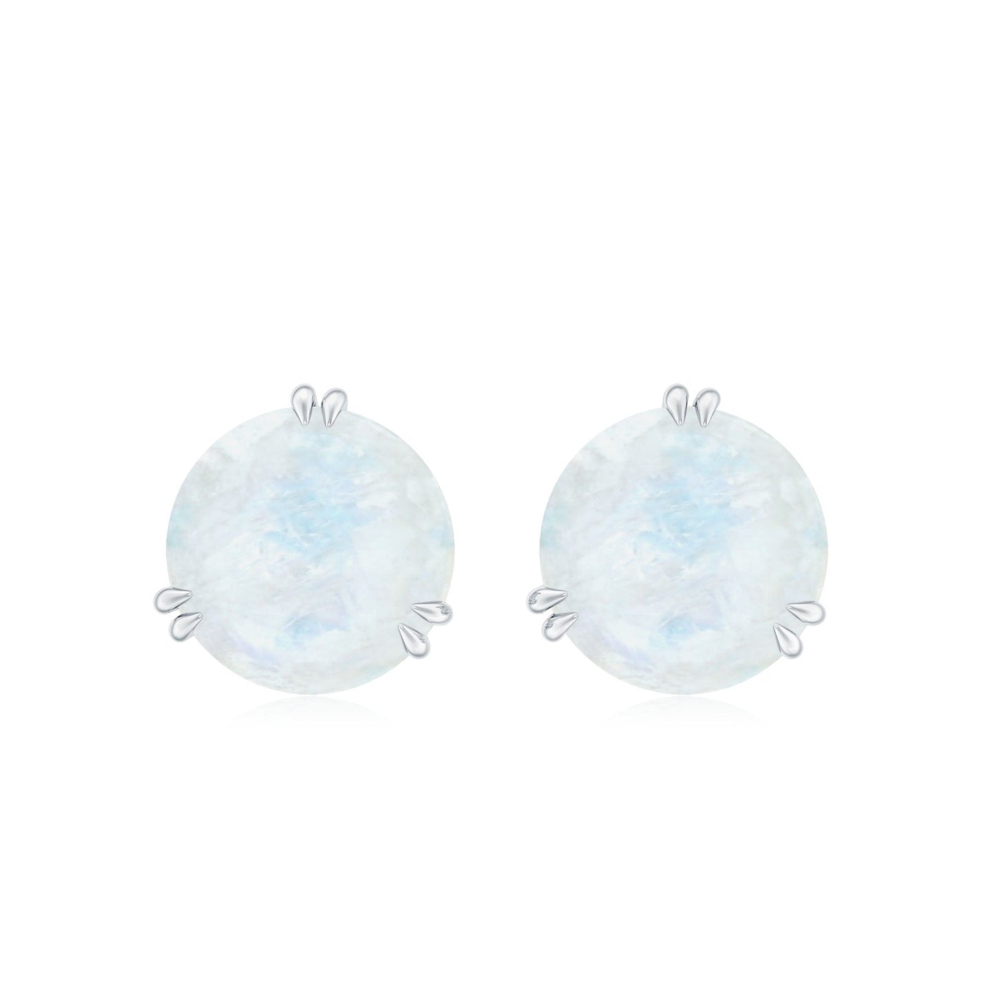 Natural 1.7 Carat Moonstone Stud Earrings with Screw Back