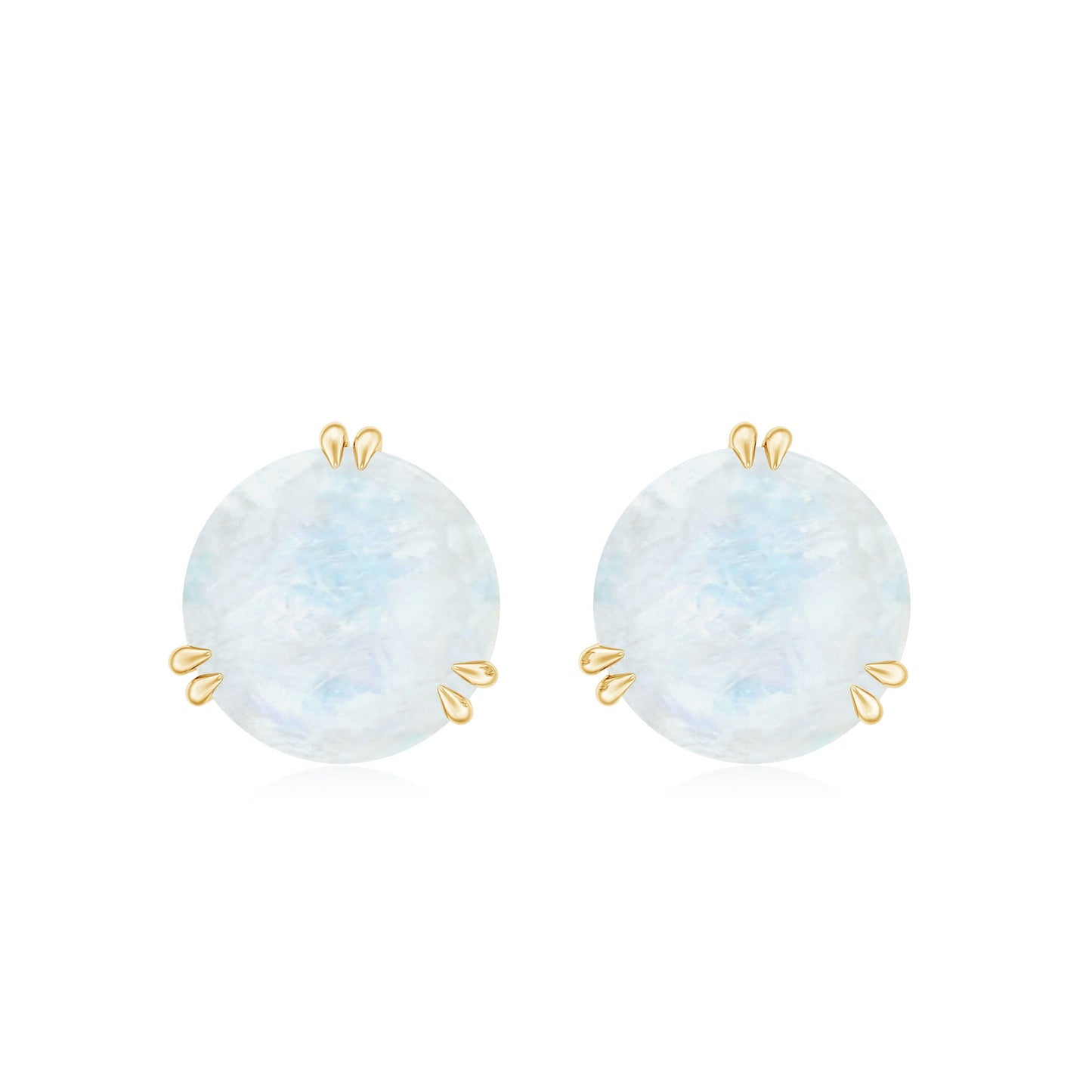 Natural 1.7 Carat Moonstone Stud Earrings with Screw Back