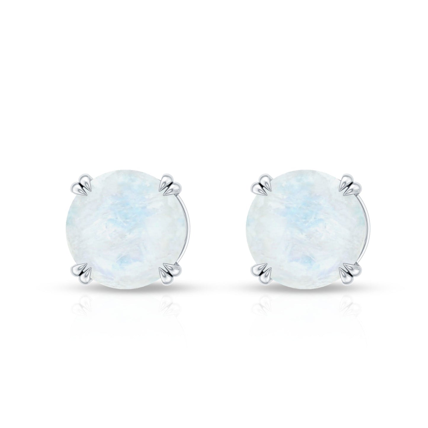 0.74 Carat Moonstone Solitaire Stud Earrings for Women