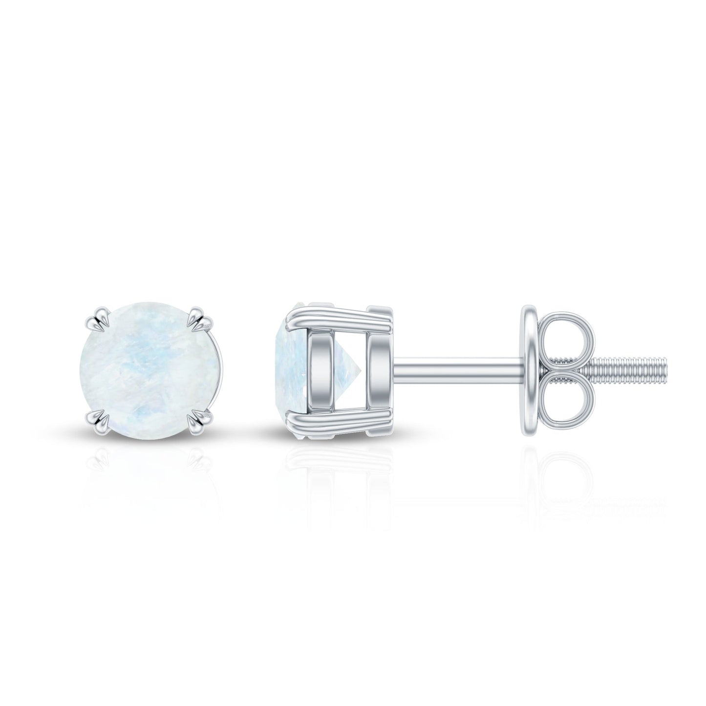 0.74 Carat Moonstone Solitaire Stud Earrings for Women