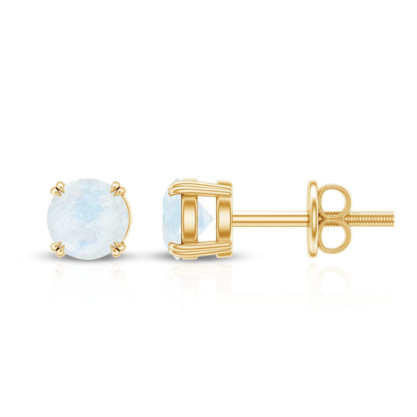 0.74 Carat Moonstone Solitaire Stud Earrings for Women