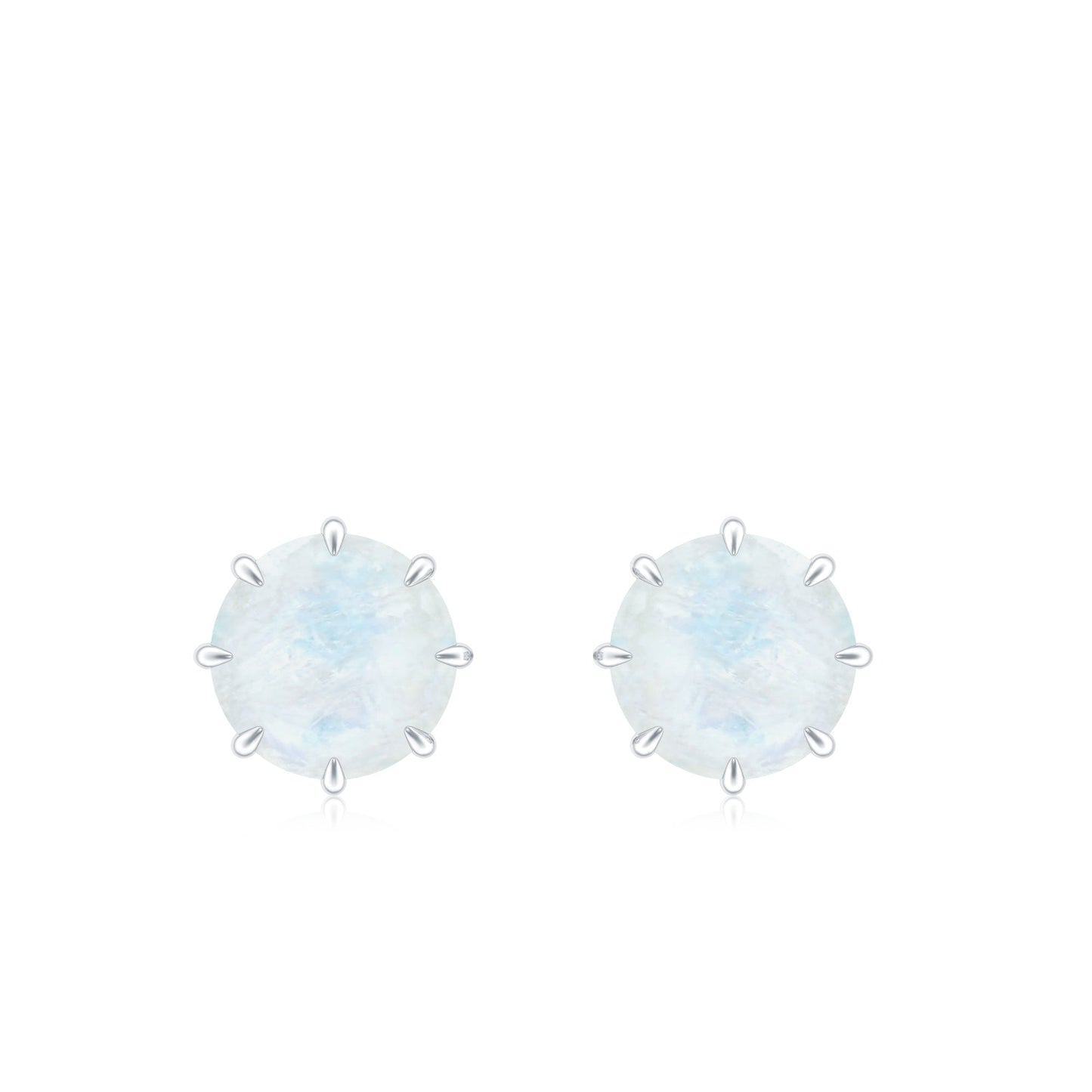 Real 0.7 Carat Moonstone Stud Earrings with Screw Back