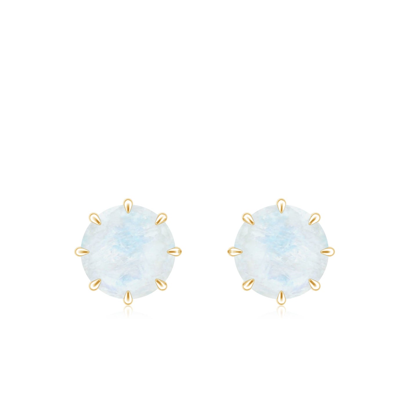 Real 0.7 Carat Moonstone Stud Earrings with Screw Back