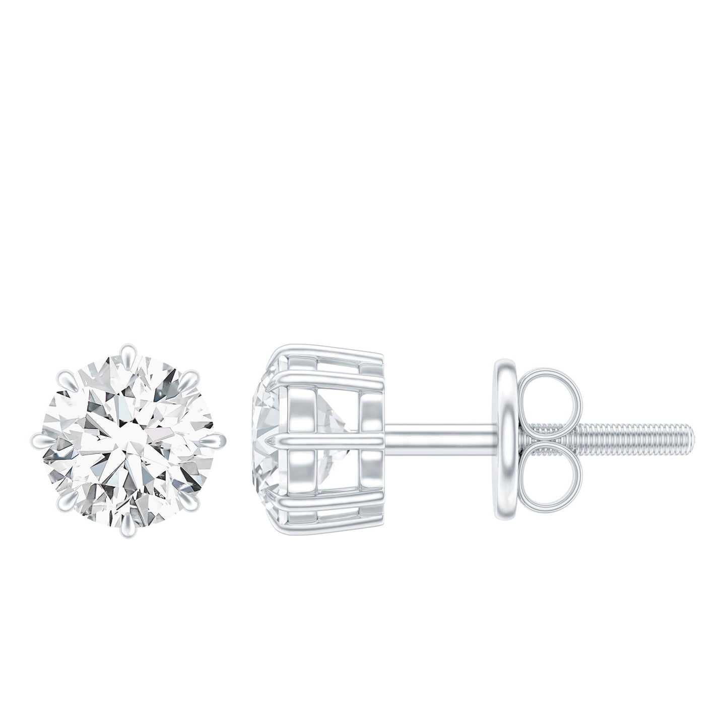 Certified 1 Carat Moissanite Studs