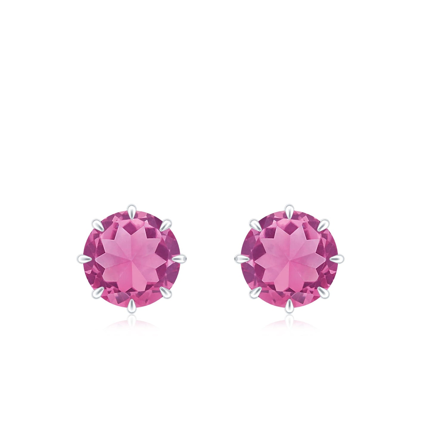 Genuine 0.9 Carat Pink Tourmaline Stud Earrings with Screw Back