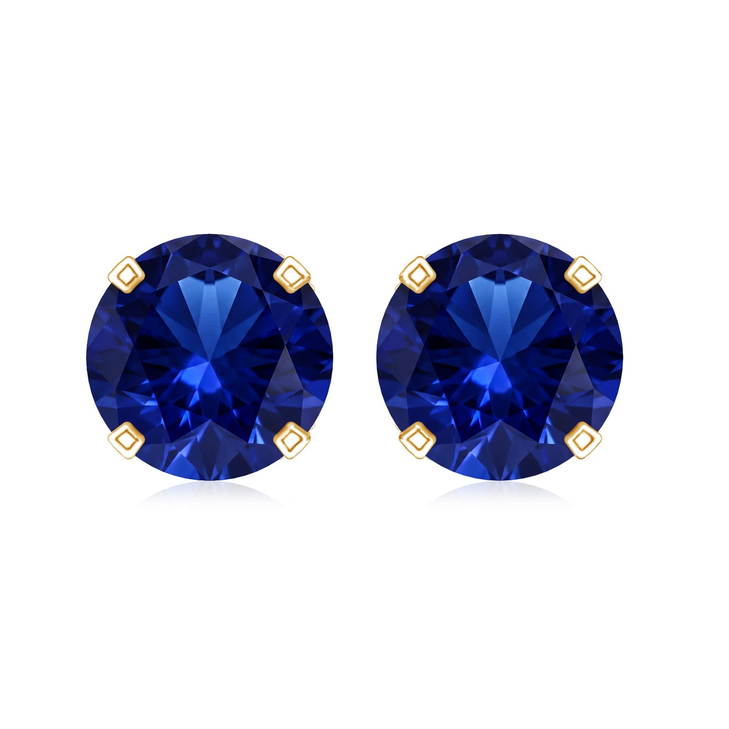 Lab Grown Blue Sapphire Vintage Stud Earrings with Certificate