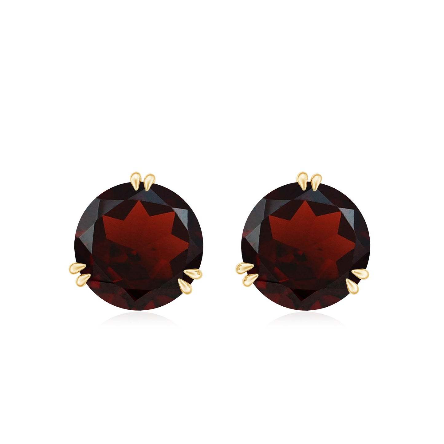 4.6 Carat Garnet Solitaire Stud Earrings in Double Prong Setting