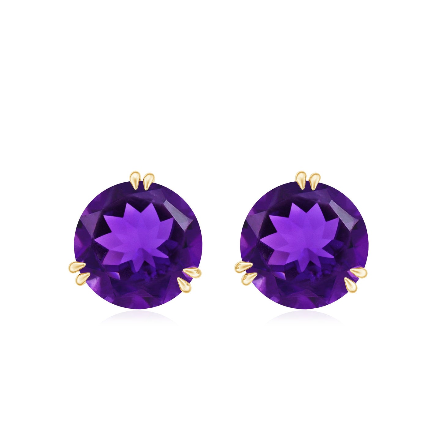 Natural 2.4 Carat Solitaire Amethyst Stud Earrings with Certificate