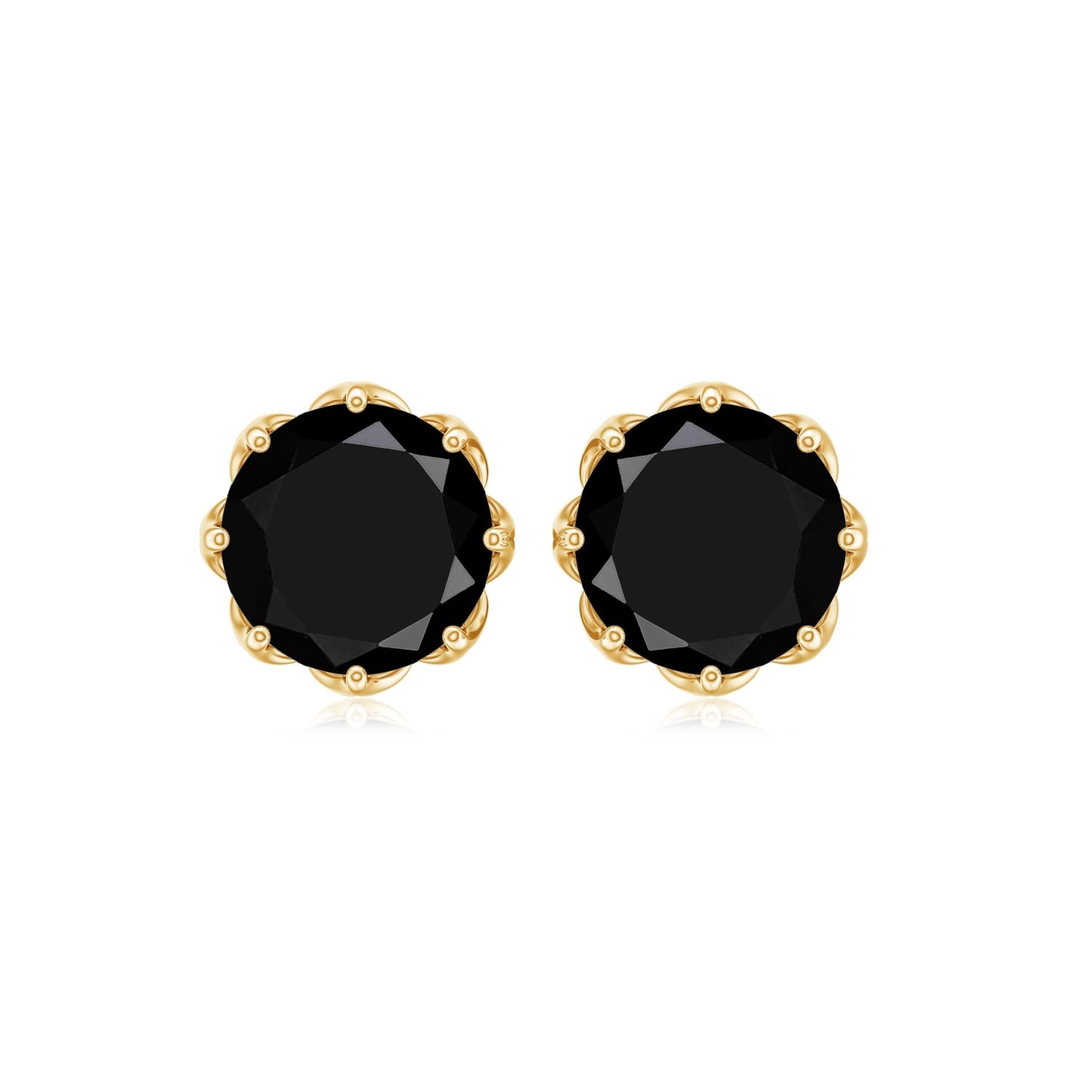 Natural 2.4 Carat Black Onyx Earrings with Screw Back
