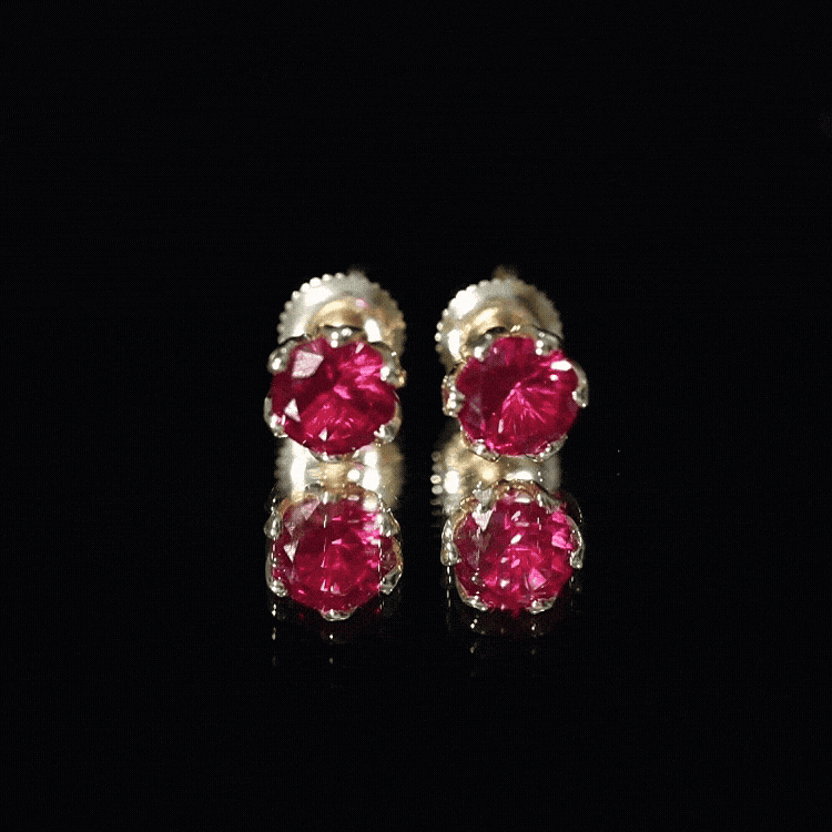 2.7 Carat Round Cut Lab Created Ruby Stud Earrings for Women